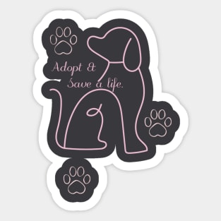 Adopt a Dog t-shirt Sticker